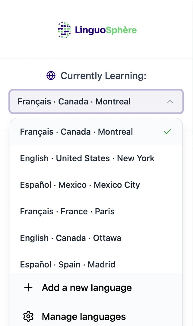 Idiomas actualmente disponibles