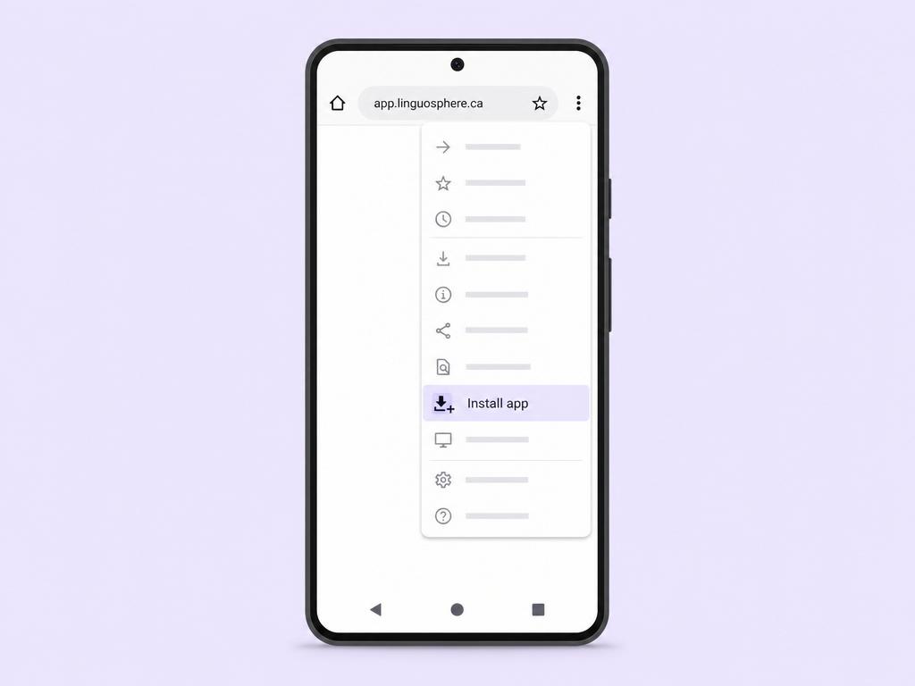 Étapes d'installation de LinguoSphère sur Android